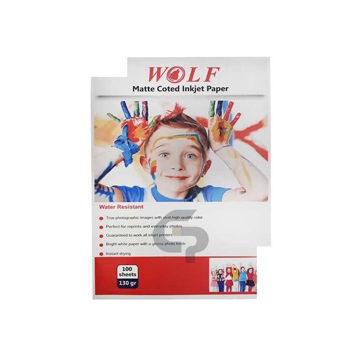 کاغذ کوتد مات ولف (Wolf) 128 گرم A3 بسته 100 برگی